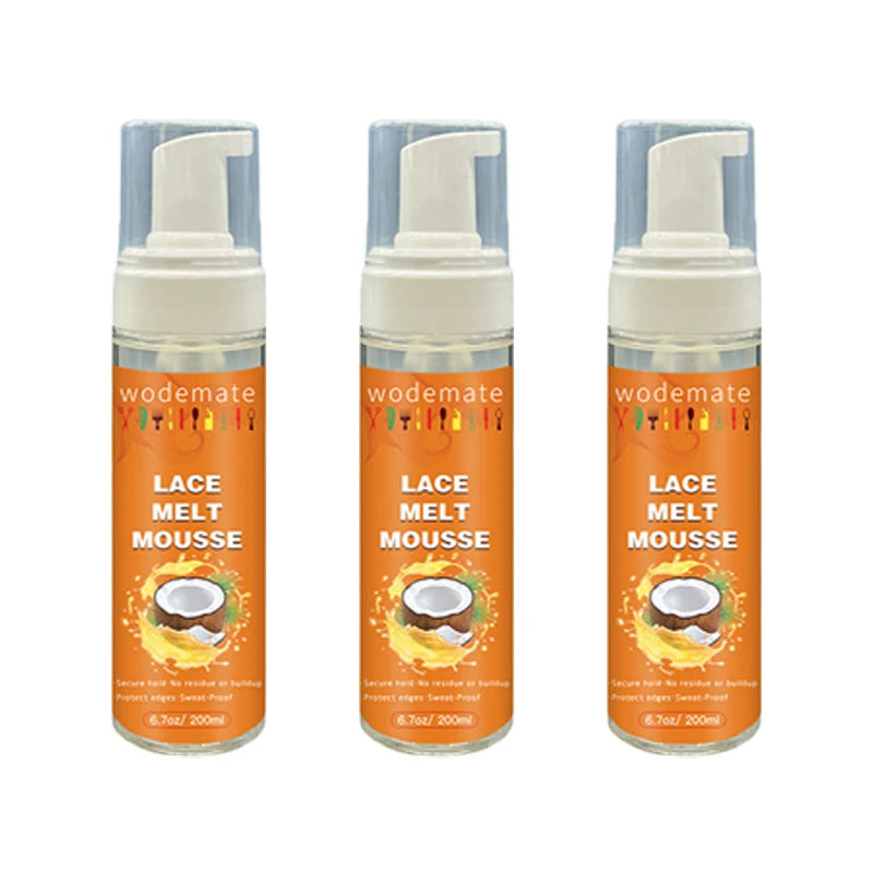 موس إذابة الدانتيل (ليّس)  تثبيت طبيعي قوي، سريع الجفاف، شفاف، وآمن   Lace Melt Mousse  Quick-Drying, Invisible, Firm Hold Mousse for a Natural, Residue-Free, & Safe Finish (200ml)