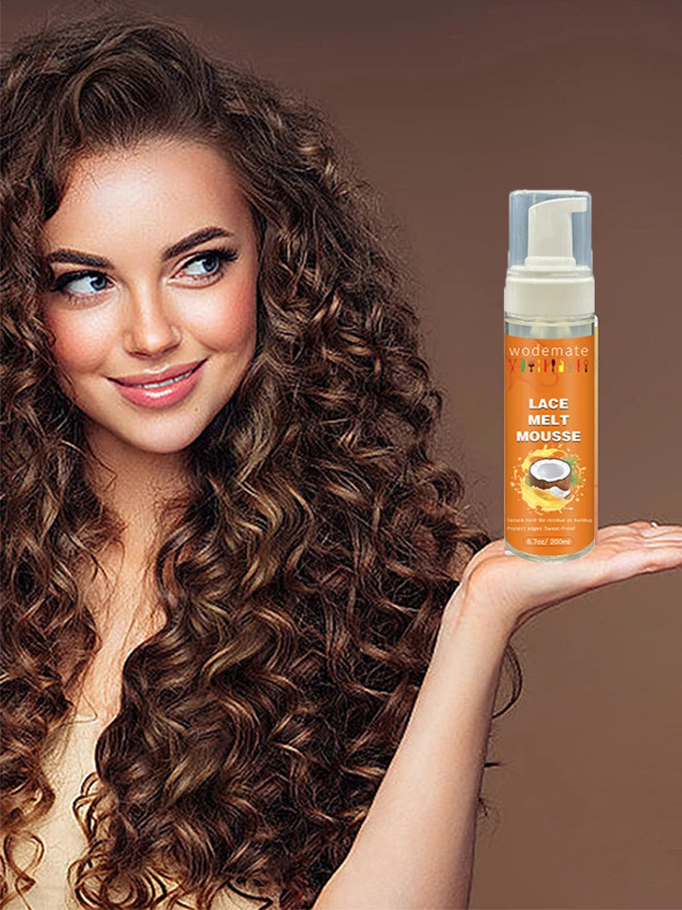 موس إذابة الدانتيل (ليّس)  تثبيت طبيعي قوي، سريع الجفاف، شفاف، وآمن   Lace Melt Mousse  Quick-Drying, Invisible, Firm Hold Mousse for a Natural, Residue-Free, & Safe Finish (200ml)