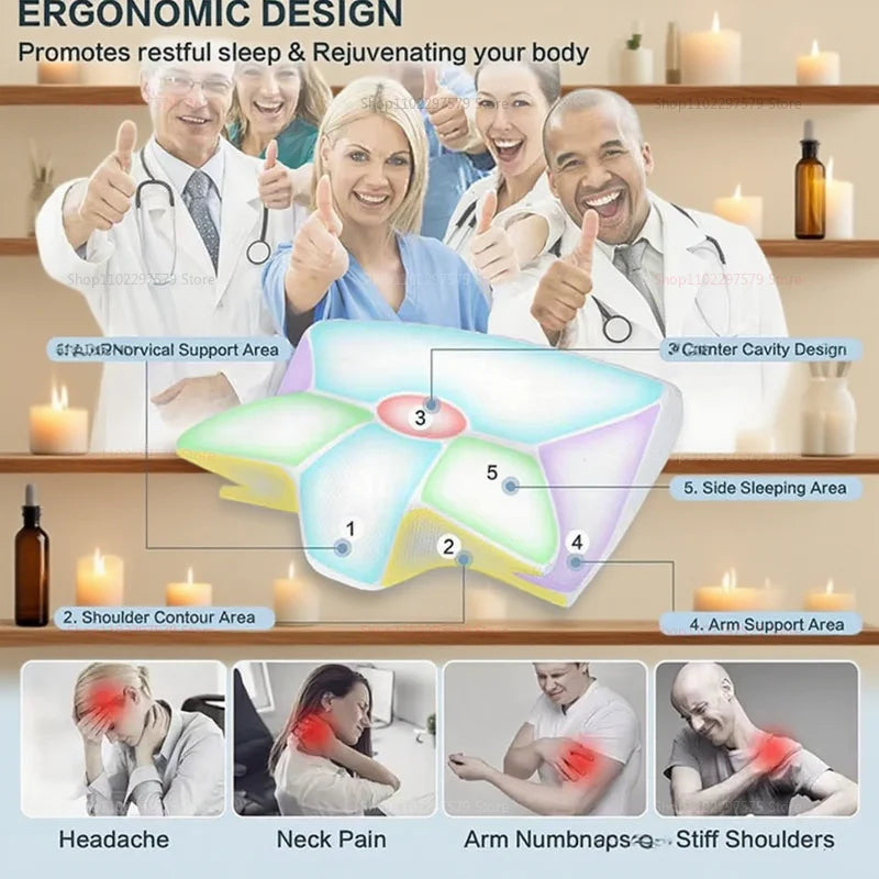 وسادة طبية للنوم تخلصك من آلام الرقبة وتوتر الكتف   The Ultimate Neck Support Pillow for a Restful Night